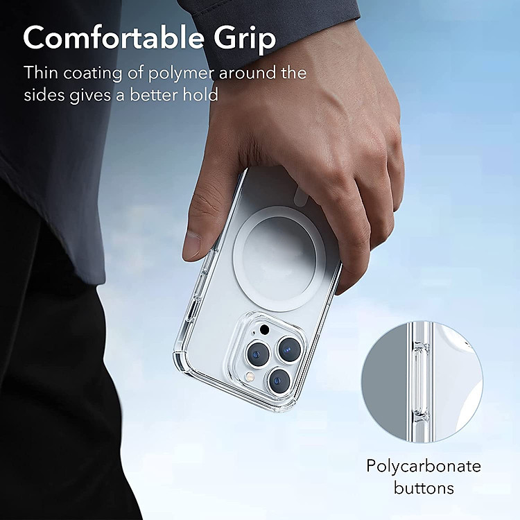 Ốp lưng chống sốc trong suốt hỗ trợ sạc Magsafe cho iPhone 14 Pro Max (6.7 inch) hiệu Memumi Magsafe Magetic Case