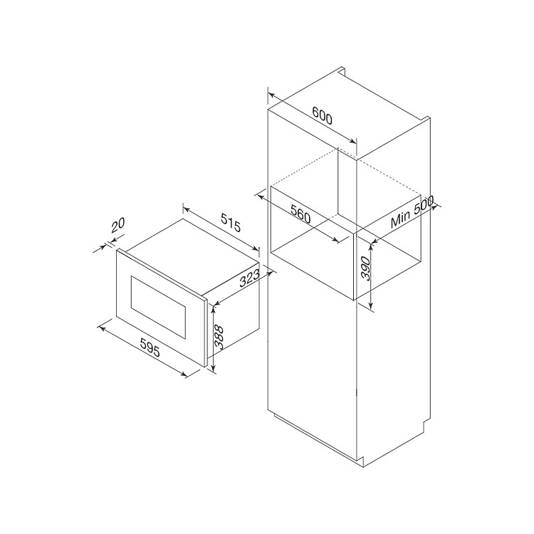 Lò vi sóng âm tủ MW-820B