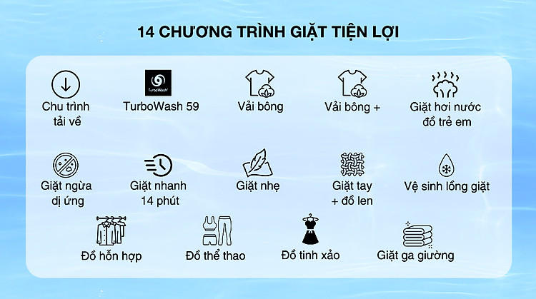 Máy giặt LG AI DD Inverter 10 kg FV1410S4M1 - Chương trình giặt