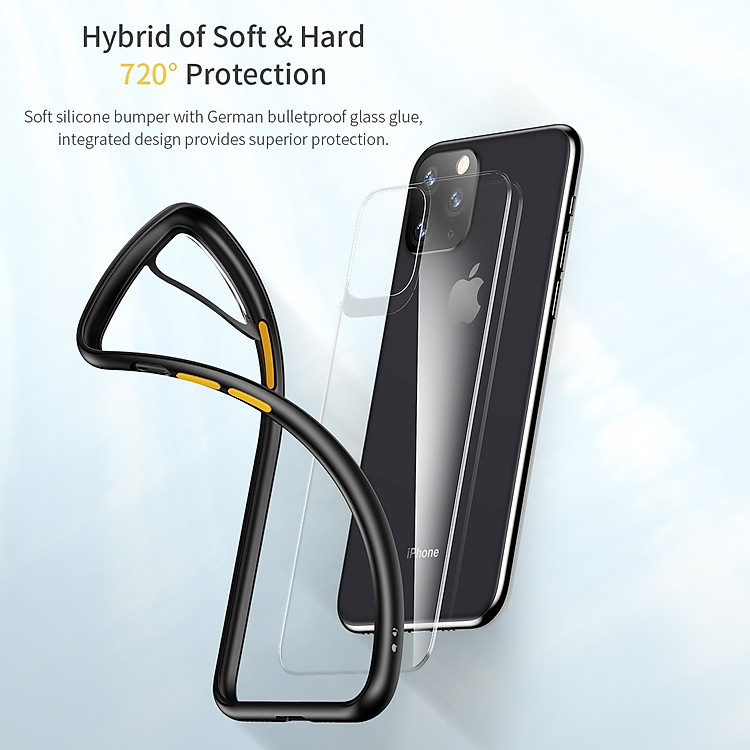 Ốp lưng iPhone 12 Pro Max trang bị viền silicon chống sốc bảo vệ 720 độ Hiệu Rock Guard Pro (độ đàn hồi cao, chống trầy xước, chống ố vàng, tản nhiệt tốt) - Hàng nhập khẩu
