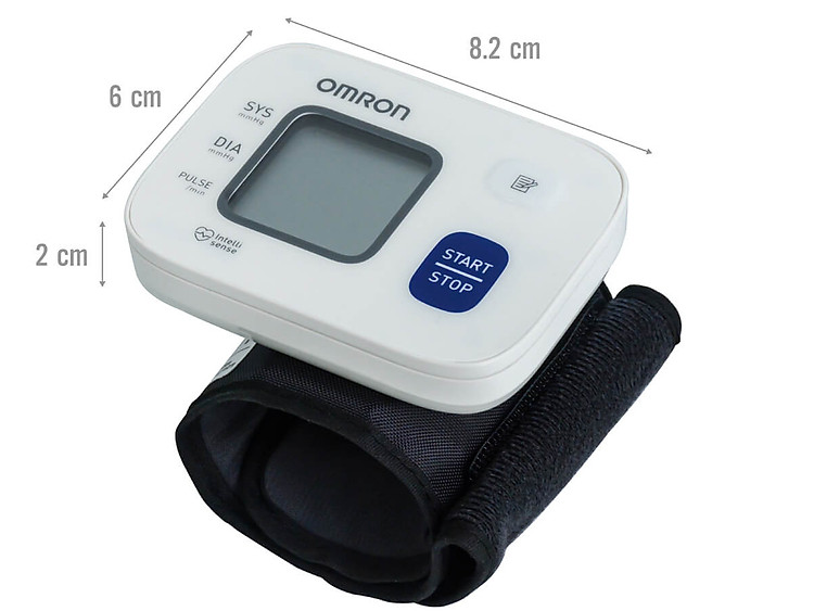 Kích thước máy đo huyết áp cổ tay Omron