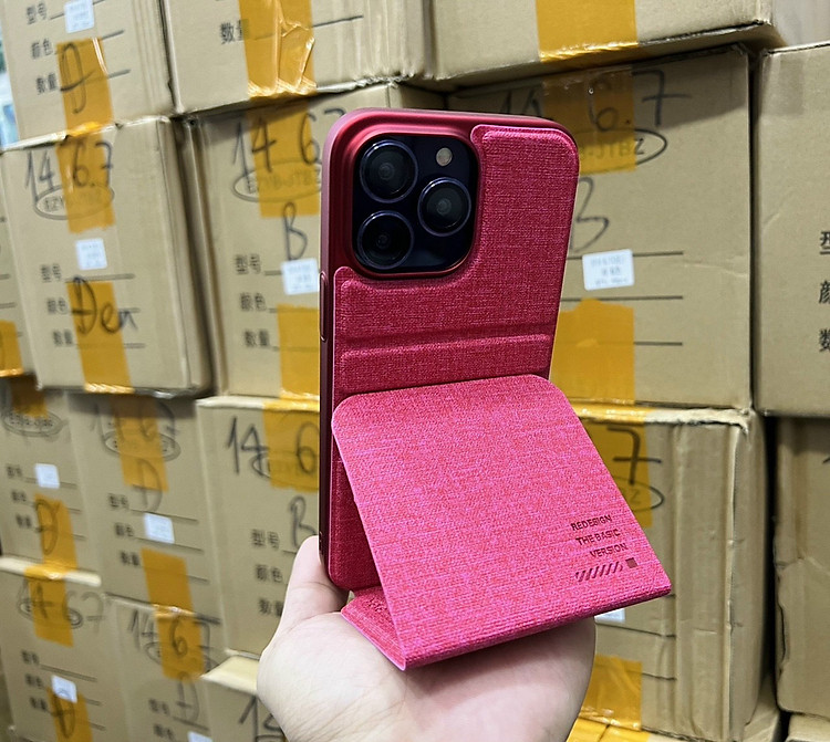 Case ốp lưng canvas cho iPhone 14 Pro Max (6.7 inch) hiệu X-level Stand Journey bảo vệ camera, lật dọc kiêm giá đỡ điện thoại