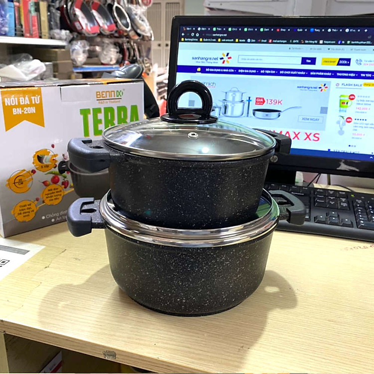 Nồi chống dính vân đá đáy từ Bennix Terra size 20cm
