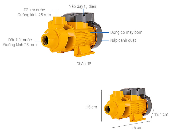 Thông số kỹ thuật Máy bơm nước đẩy cao Tolsen 79970 370W