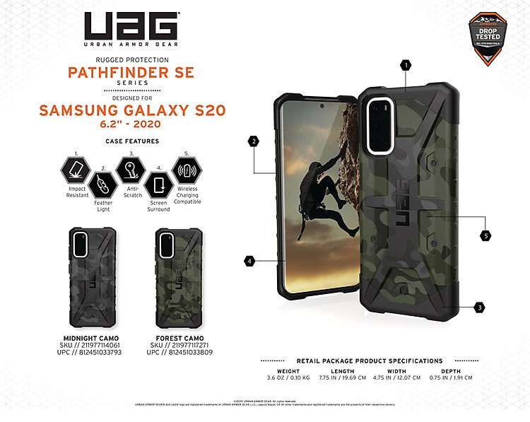 Ốp lưng Samsung Galaxy S20 UAG Pathfinder SE Series