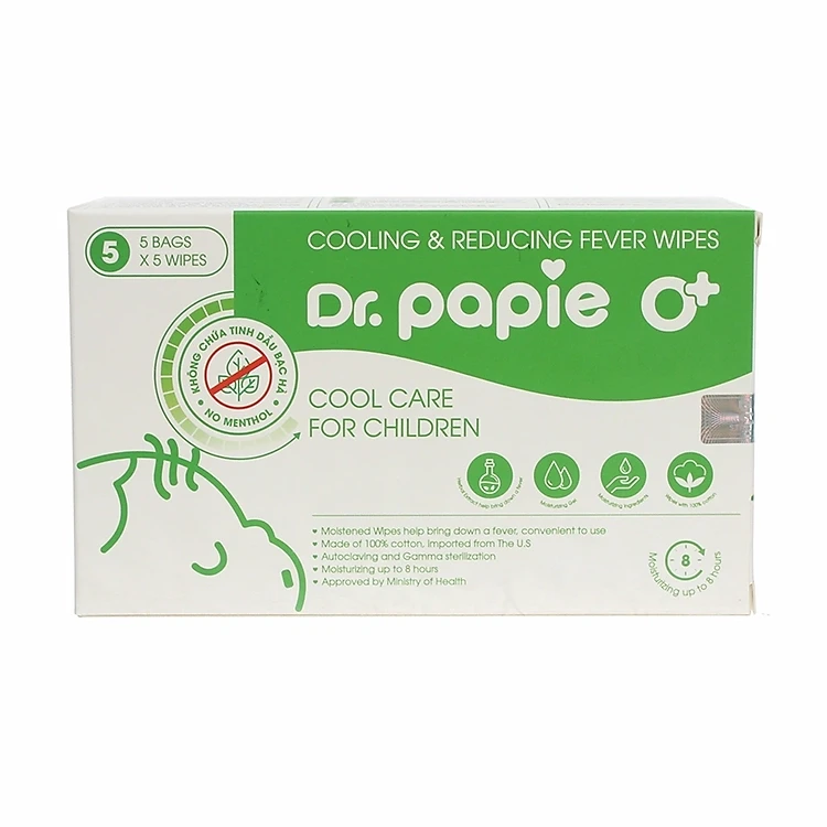 Khăn lau hạ sốt Dr.Papie 5pcs