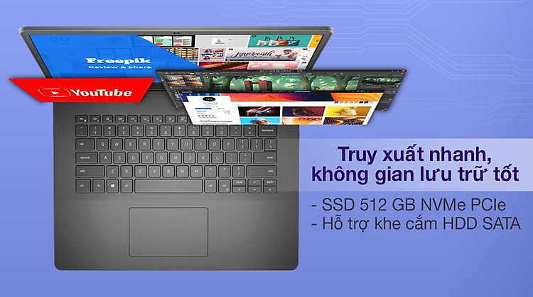 Laptop Dell Vostro 3405 V4R53500U003W1 (AMD R5-3500U/ 8GB/ 512GB/ 14 FHD/  Win11 + Office) - Hàng Chính Hãng