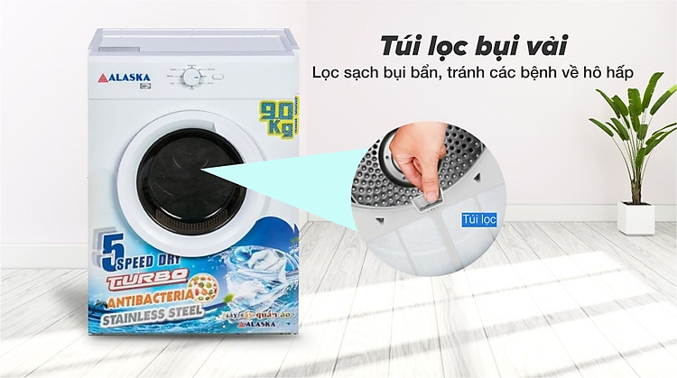 Máy sấy thông hơi Alaska 9 kg S90 - Túi lọc bụi vải