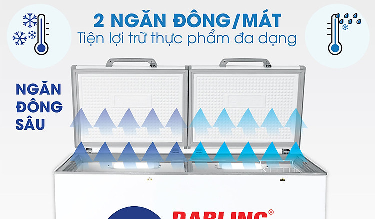 2 ngăn đông mát riêng biệt