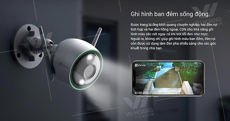 Camera EZVIZ C3N 1080P ghi hình ban đêm sống động