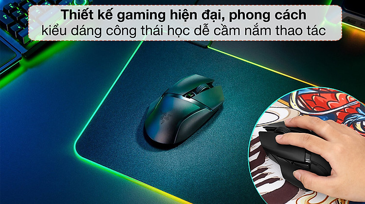 Thiết kế công thái học - Chuột Không Dây Gaming Razer Basilisk x HyperSpeed