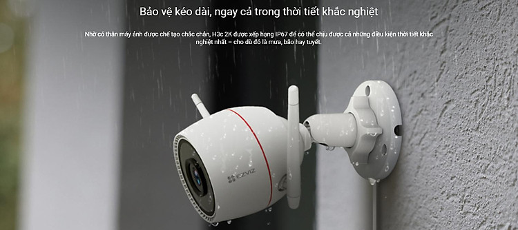 Camera Ezviz H3C 2K độ phân giải 3MP có màu ban đêm tuỳ chỉnh vùng cảnh báo động nhập