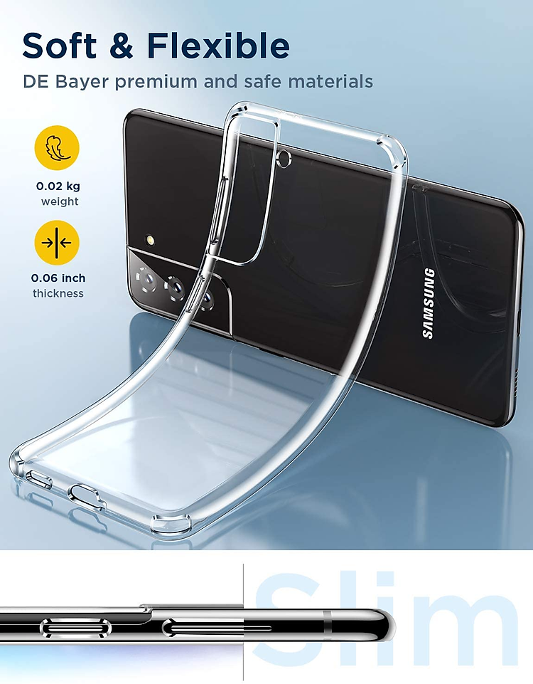 Ốp lưng silicon dẻo cho Samsung Galaxy S21 Plus hiệu Ultra Thin mỏng 0.6mm độ trong tuyệt đối chống trầy xước - Hàng nhập khẩu