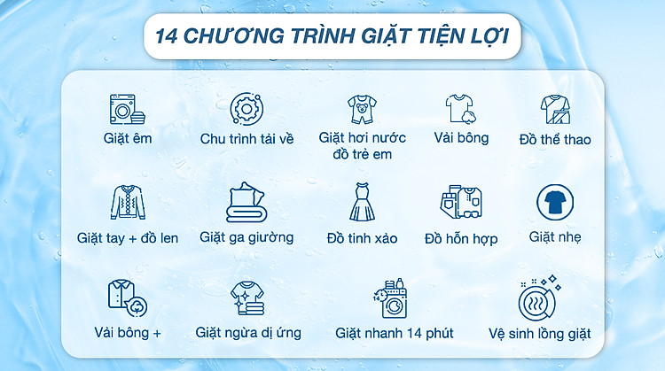 Chương trình giặt Máy giặt LG AI DD Inverter 9 kg FV1409S4M