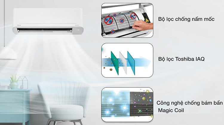 Máy lạnh Toshiba 1.5 HP Inverter RAS-H13C4KCVG-V - Công nghệ lọc không khí