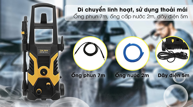 Máy phun xịt rửa áp lực cao Tolsen 79571 1800W - Vòi cao áp