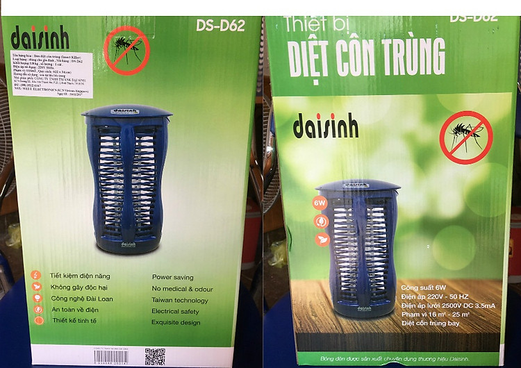 Đèn Diệt Côn Trùng Đại Sinh DS-D62 (xanh) Tặng 1 đèn ngủ cảm ứng ánh sáng hình ly