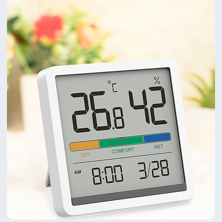 Đồng hồ nhiệt độ và độ ẩm Xiaomi youpin Miiiw Mute Màn hình LCD lớn 3,34 inch độ chính xác cao
