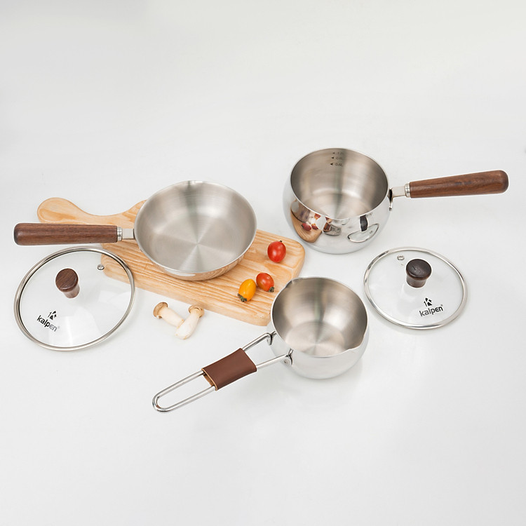 Quánh Inox 3 lớp đúc liền khối miệng rót Kalpen Baby Rinmer size 12cm