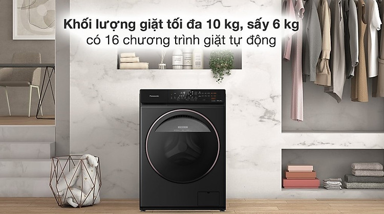 Máy giặt Panasonic Inverter giặt 10 kg - sấy 6 kg NA-S106FR1PV - Khối lượng giặt và chương trình giặt