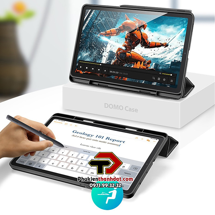 Bao da cho Samsung Galaxy Tab S6 Lite 2022 P613/P619 chính hãng Dux Ducis Domo có ngăn đựng bút - Hàng chính hãng