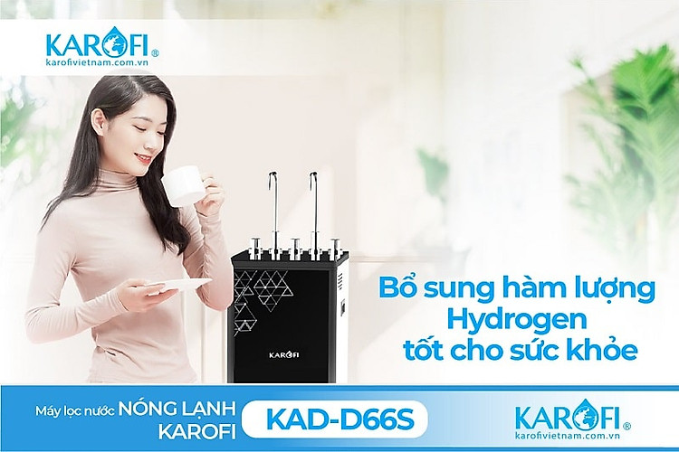 Máy lọc nước Karofi KAD-D66S bổ sung Hydrogen tốt cho sức khỏe