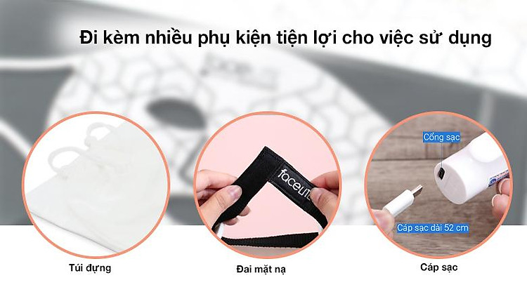 Phụ kiện kèm theo của Mặt nạ chăm sóc da Face Lite Rio FCLT