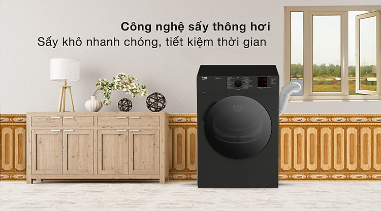 Máy sấy thông hơi Beko 9 kg DA9112RX0MB - Máy sấy thông hơi