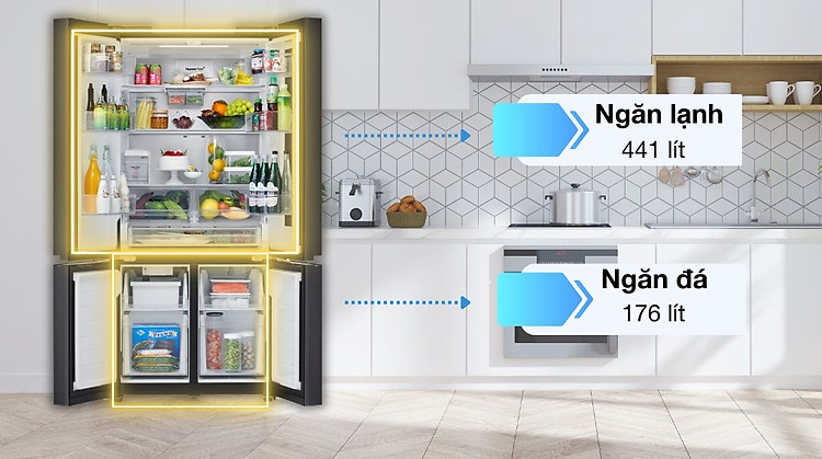 Tủ lạnh LG Inverter 617 lít Multi Door InstaView LFB61BLGAI - Ngăn lạnh + ngăn đá Tủ lạnh LG Inverter 617 lít Multi Door InstaView LFB61BLGAI - Ngăn lạnh + ngăn đá