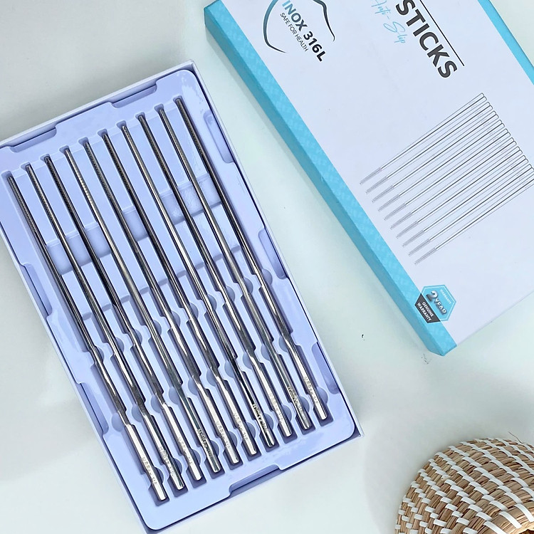 Bộ 10 đôi đũa inox 316L Haatz Hàn Quốc CIM316