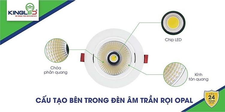 Đèn Spotlight âm trần 7W sử dụng công nghệ chip High Power hiện đại