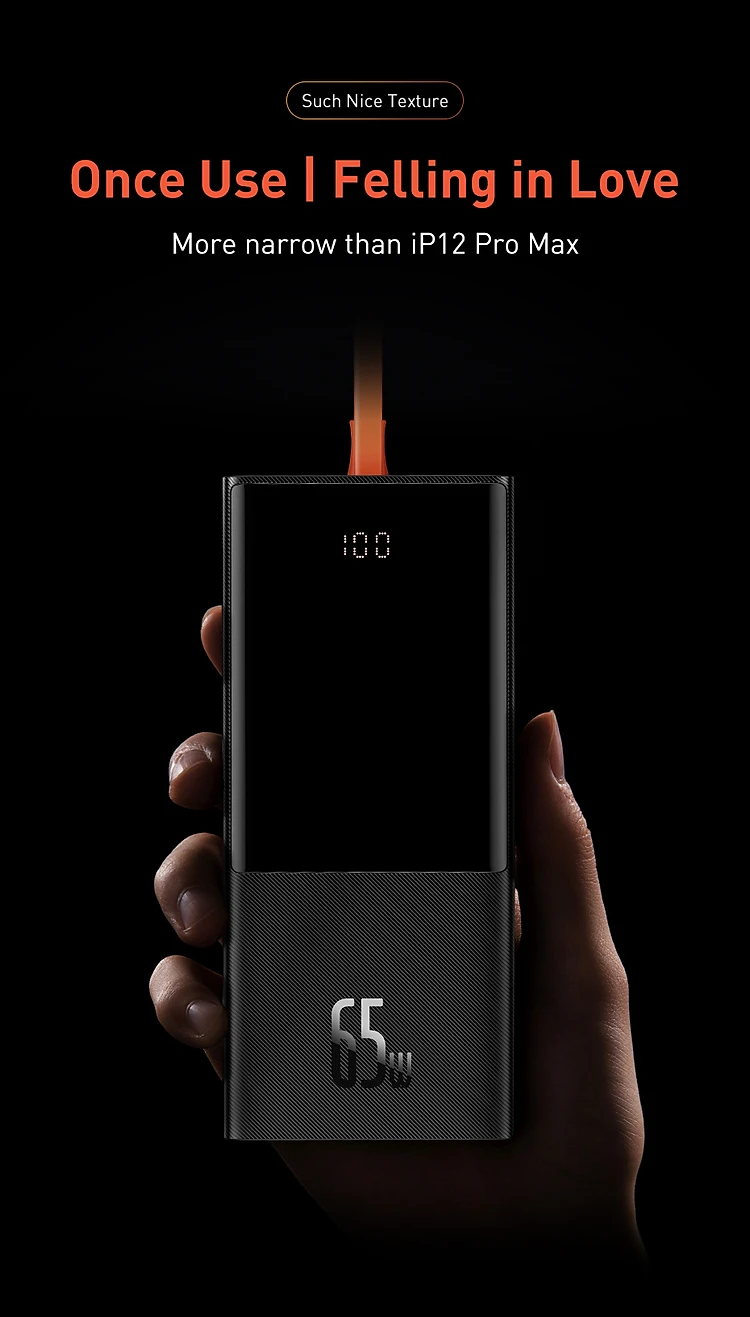 Baseus 65W 74Wh 20000mAh Power Bank External Battery Power Supply With USB-C PD QC4.0+ QC3.0 USB-A * 2 Support PPS AFC FCP SCP Fast Charging For iPhone 12 Pro Max for Samsung Galaxy S21 Note S20 ultra Huawei Mate40 P50 OnePlus 9 Pro