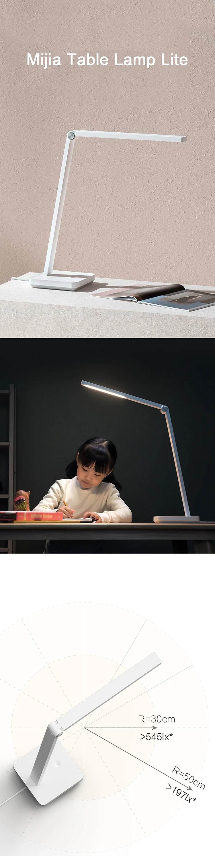 Original XIAOMI Mijia Table Lamp Lite Intelligent LED Desk Lamp Eye Protection 4000K 500 Lumens Dimming Table Light