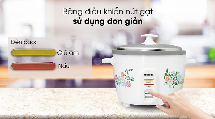 Dễ dùng - Nồi cơm nắp rời Toshiba RC-18MH1PV(W) 1.8 lít Dễ dùng - Nồi cơm nắp rời Toshiba RC-18MH1PV(W) 1.8 lít