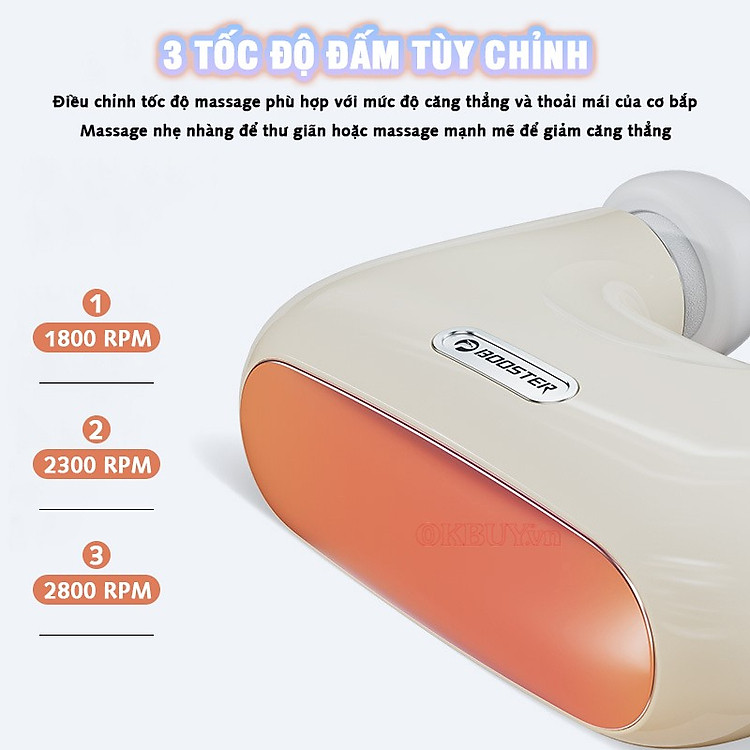 Súng massage cầm tay với 3 tốc độ đấm tùy chỉnh Booster Mini KK