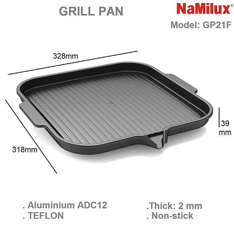 Vỉ nướng chống dính Namilux 21PF telfon nhôm BBQ