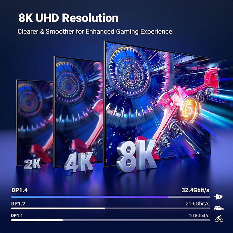Cáp Displayport 1.4 dài 1m hỗ trợ 8K@60Hz Ugreen 25903 DP120