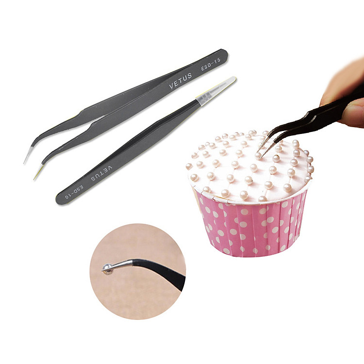 2pcs / Set Muti-funtion Anti-static Elbow and Straight Stainless Steel Tweezer Cake Plier Sugarcraft Tool for Kicthen Bakeware Decoration 2pcs / Set Muti-funtion Anti-static Elbow and Straight Stainless Steel Tweezer Cake Plier Sugarcraft Tool for Kicthen Bakeware Decoration