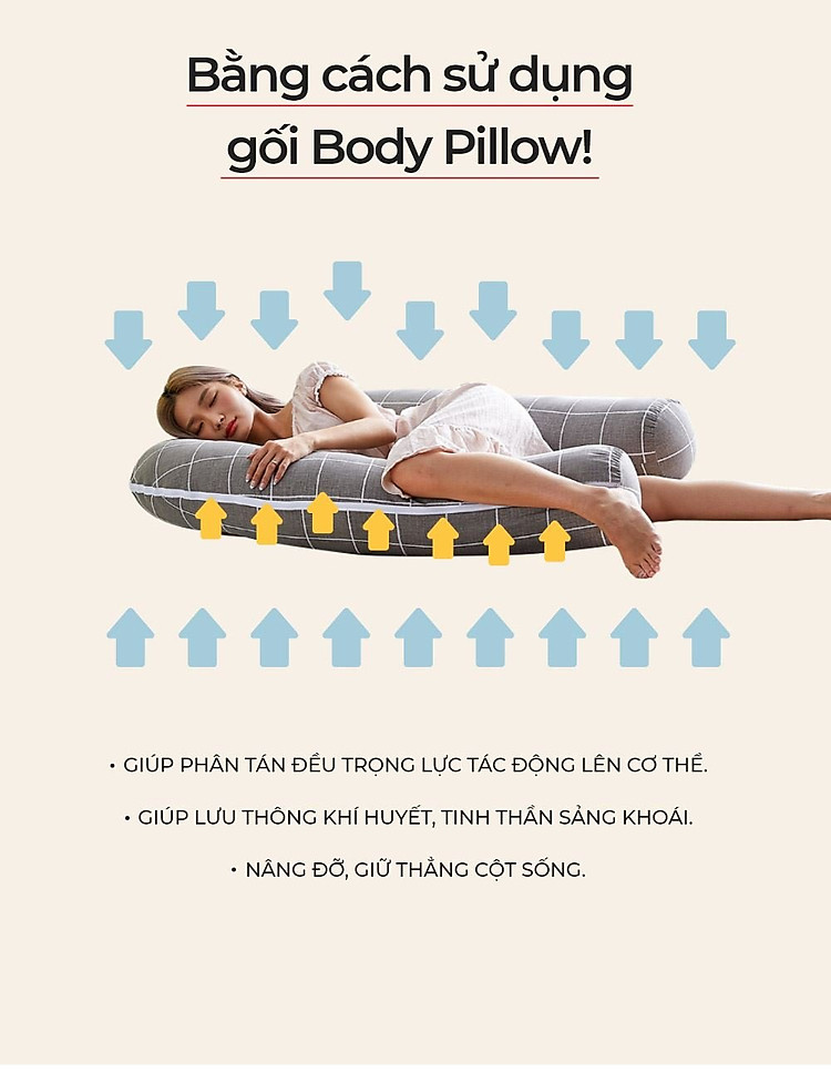 DP001 - GỐI ÔM CHỮ U BODY PILLOW