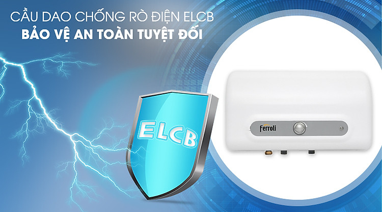 Cầu dao chống rò điện ELCB  - Máy nước nóng Ferroli QQ Evo 15L ME 15 lít