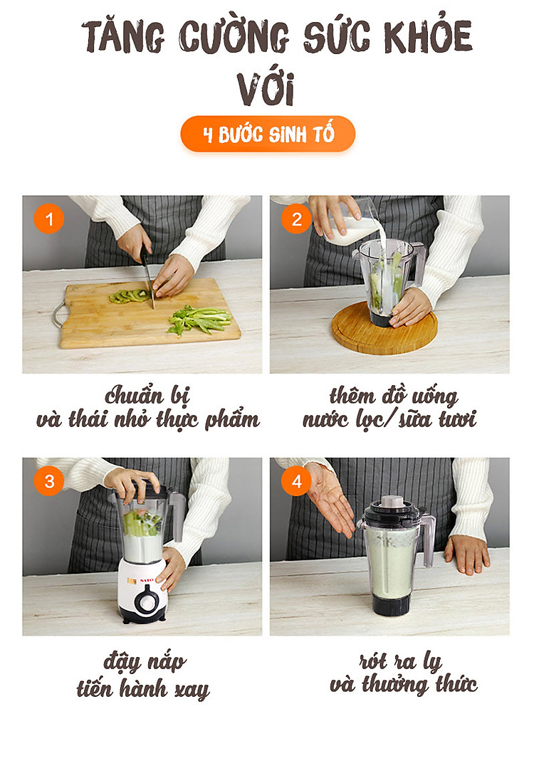Máy xay sinh tố đa năng SATO MX8305 4