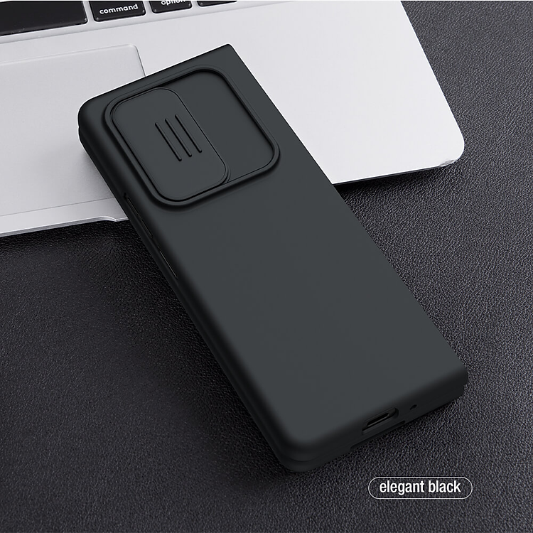 Ốp lưng chống sốc silicon cho Samsung Galaxy Z Fold 3 bảo vệ Camera hiệu Nillkin Camshield Silky Silicon Case (chống sốc cực tốt, chất liệu cao cấp, có khung và nắp đậy bảo vệ Camera) - hàng nhập khẩu 