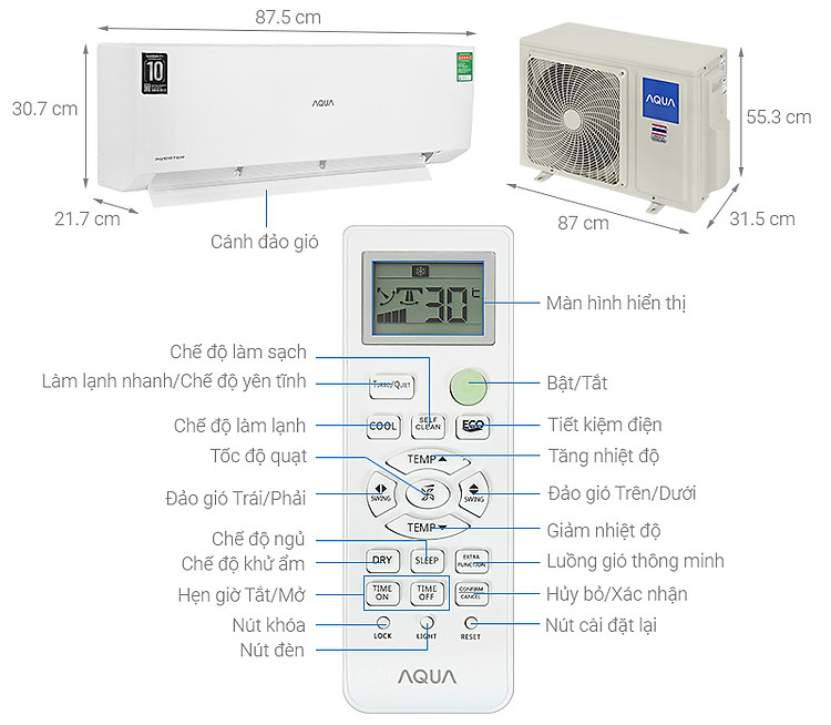 Máy lạnh Aqua Inverter 2 HP AQA-RV18QA