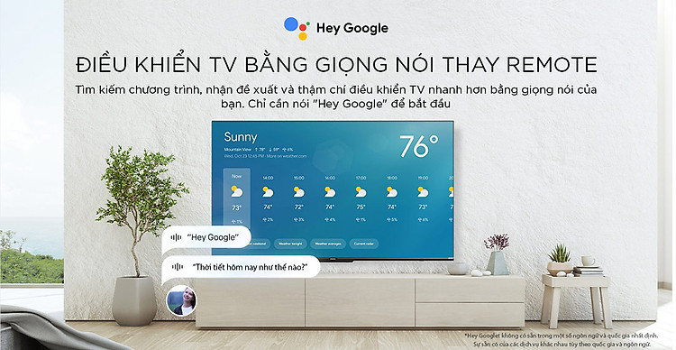 Điều khiển tivi bằng giọng nói rảnh tay với Google Assistant