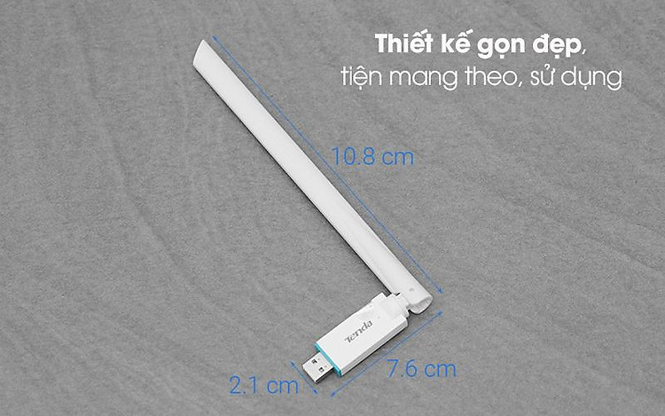 USB Wifi 150Mbps Tenda U2 Trắng - Thiết kế gọn đẹp, màu trắng tươi sáng