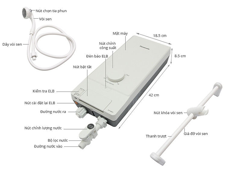 Máy nước nóng Panasonic DH-4MS1VW 4.5kW