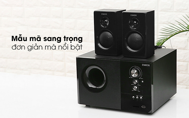 Loa vi tính 2.1 Enkor S2880 Đen có thiết kế trang nhã