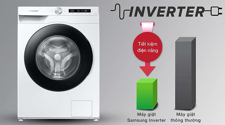 Tiết kiệm điện - Máy giặt Samsung Inverter 13 kg WW13T504DAW/SV
