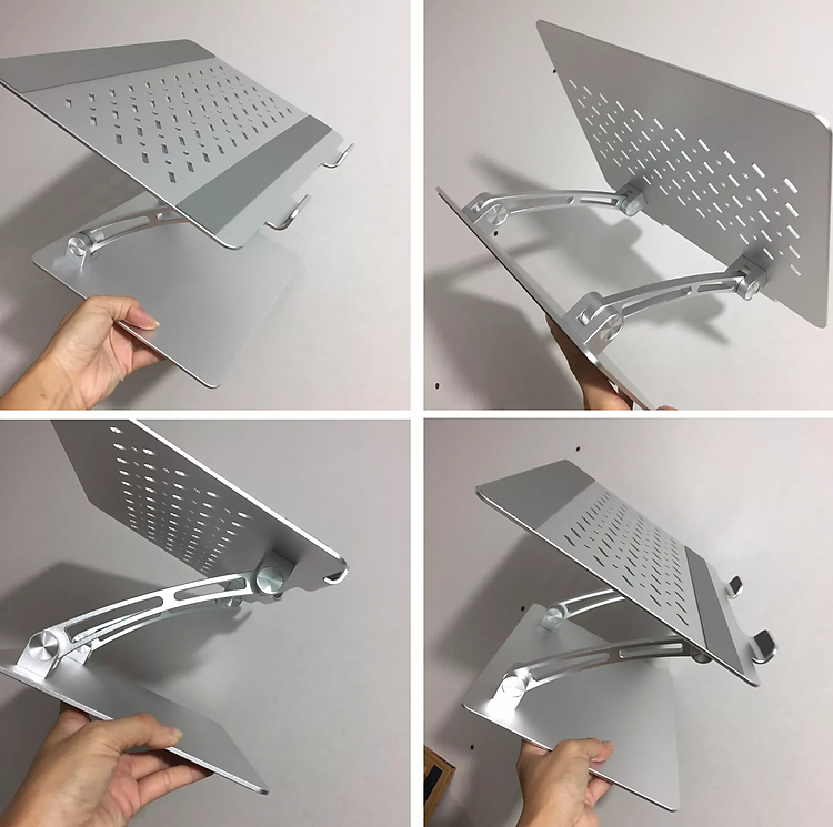 Giá đỡ tản nhiệt cho Macbook Laptop hiệu Wiwu S700 Adjustable Laptop Stand (Laptop 9 inch đến 17 inch giúp tản nhiệt, chất liệu nhôm nguyên khối, thiết kế công thái học chống mỏi cổ khi làm việc) - hàng nhập khẩu