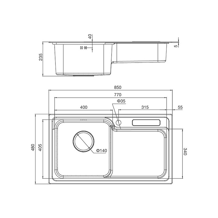 Chậu rửa chén MS 1028D